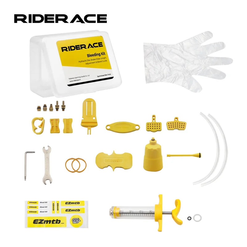 RIDERACE Universal Mountain Bicycle Hydraulic Disc Brake Mineral Oil Bleed Kit Bike Repair Tools for Magura Hope Tektro Series