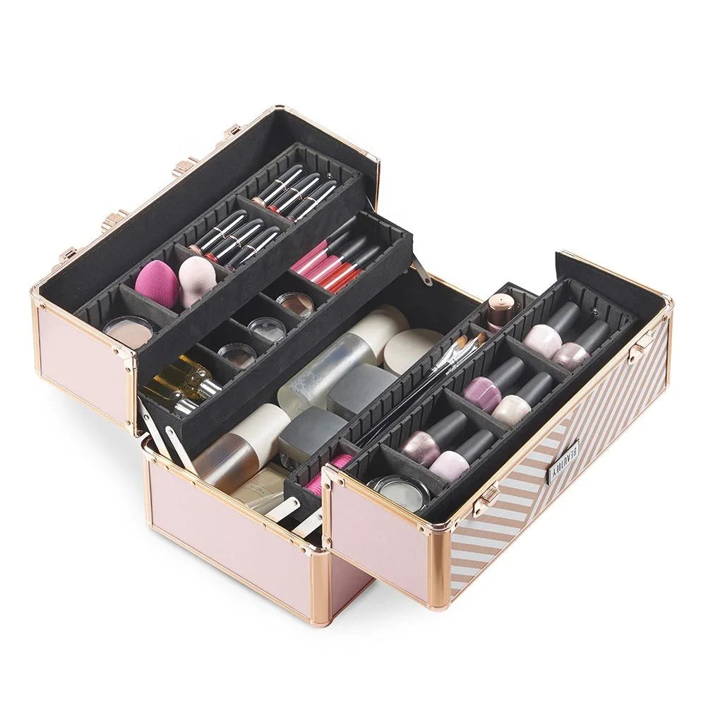 OEM Beauty Acrylic clear Makeup Train Cosmetic case