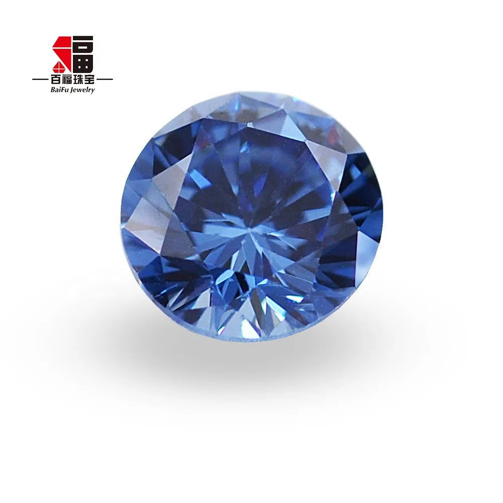 Baifu Jewelry Top Quality Loose Round Light Sapphire Zircon