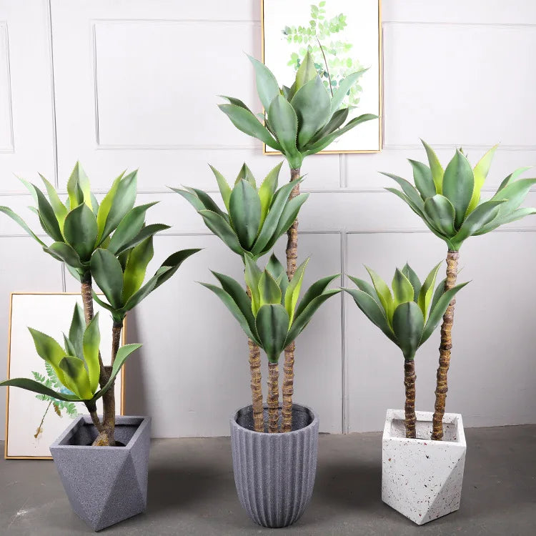 Hot Selling Artificial Plastic Agave Plant Tropical Desert Plant Potted Plants