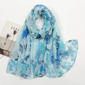 Fashionable Voile Women's Headscarf New Long Pashmina Shawl Leaf Printed Hijab for Muslims for Spring
