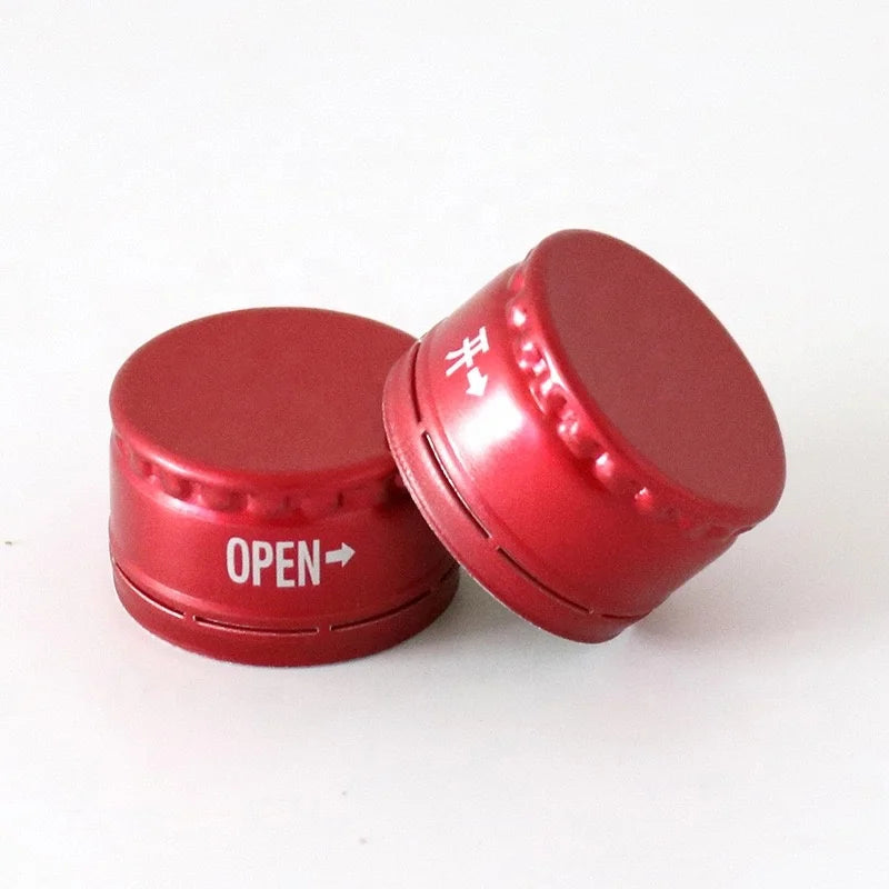 Tamper Evident Pilfer Proof Aluminum Glass Bottle 28mm Ropp Cap Carbonated Drinks Beverage Cap