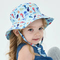 Wholesale Outdoor Summer Printed Bucket Hat Baby Kids Fisherman Cap Uv Beach Sun Hat with String