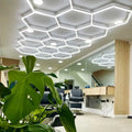 Hexagonal LED Ceiling & Wall Light for Garage Office Garden Landscape-IP54 Rated White