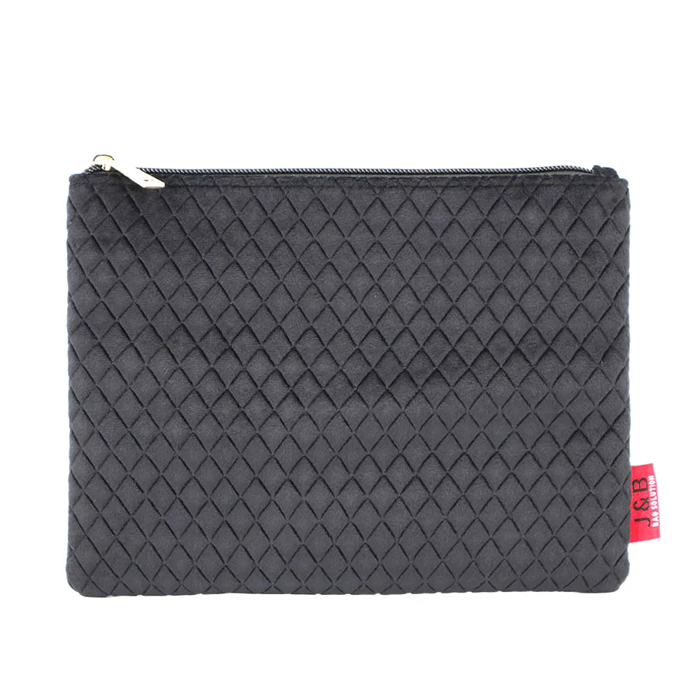 New Arrival Black Velvet Pouch with Zipper Private Label Logo Custom Quilted Cosmetic Bag Velvet Gift Bag for Girls