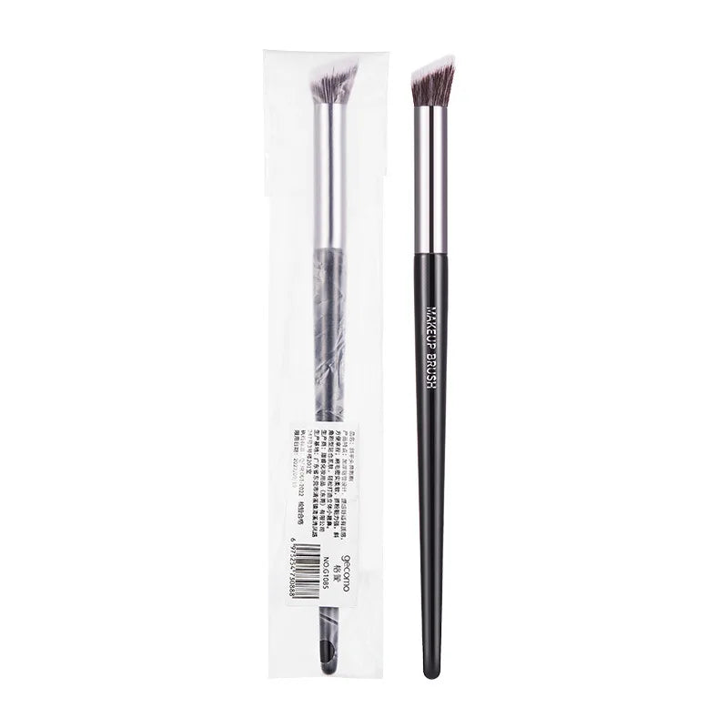 GECOMO Custom Logo Oblique Flat Nose Contour Brush Concealer Long Pole Silhouette Smudging Shadow Brush