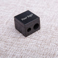 Imported Stainless Steel Blades Makeup Cosmetic Eye Eyebrow Lip Pencil Dual Cosmetic Pencil Sharpener for Brow Pencil Black Pink