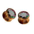 Wood Diamond Wooden Ear Gauges Tunnels Plugs Piercing Jewelry Spiral Ear Expander Piercing Stainless Steel Ear Tunnel