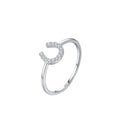 High Quality Horseshoe 925 Sterling Silver Good Luck Cubic Zircon Ring for Women Equestrian Jewelry