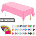 Wholesale Premium Solid-Color Disposable PE Plastic Tablecloths (54in X 108in) - Decorative Rectangle Table Covers for Parties