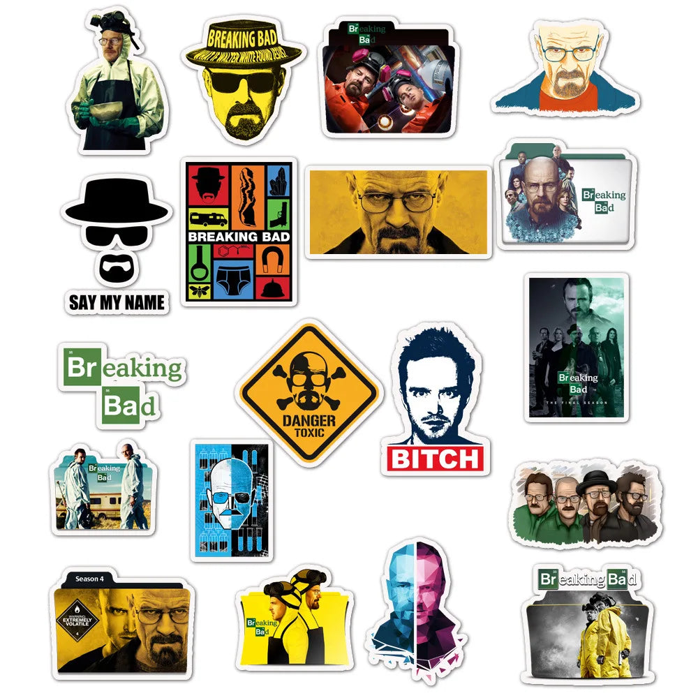 50Pcs US TV Breaking Bad Stickers Decorative Label for Luggage Laptop Guitar Notebook Skateboard Vinyl Waterproof Sticker