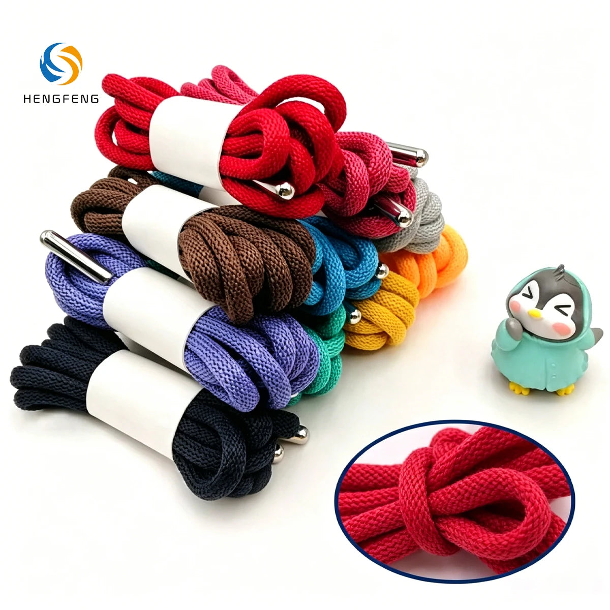 Custom Polyester Cotton Drawstring End Cap Fancy Braided Knitting Drawcord Metal Drawstring Tip Clothing Rope