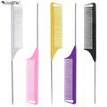 Wanmei Custom logo Plastic Antistatic Parting Combs Black  Rat Tail Carbon Parting Hair Combs for Salon