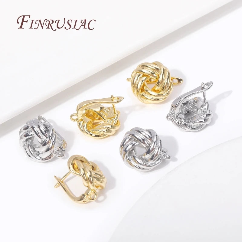 Handmade DIY Creative Earring Fasteners Fashion Rhodium/18K Gold Plated Metal Twist Clasps Hooks Jewelry Findings & Components