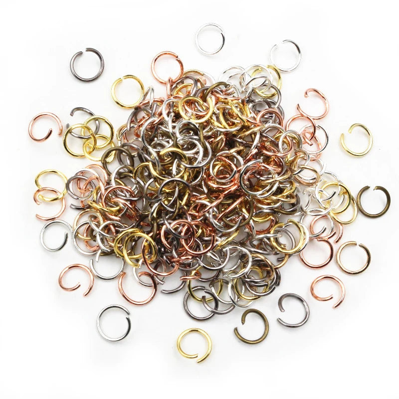 200pcs Open Loop Jump Rings 4/5/6/7/8/10mm Open Jump Rings for DIY Jewelry Making Necklace Bracelet Findings Connector Supplies