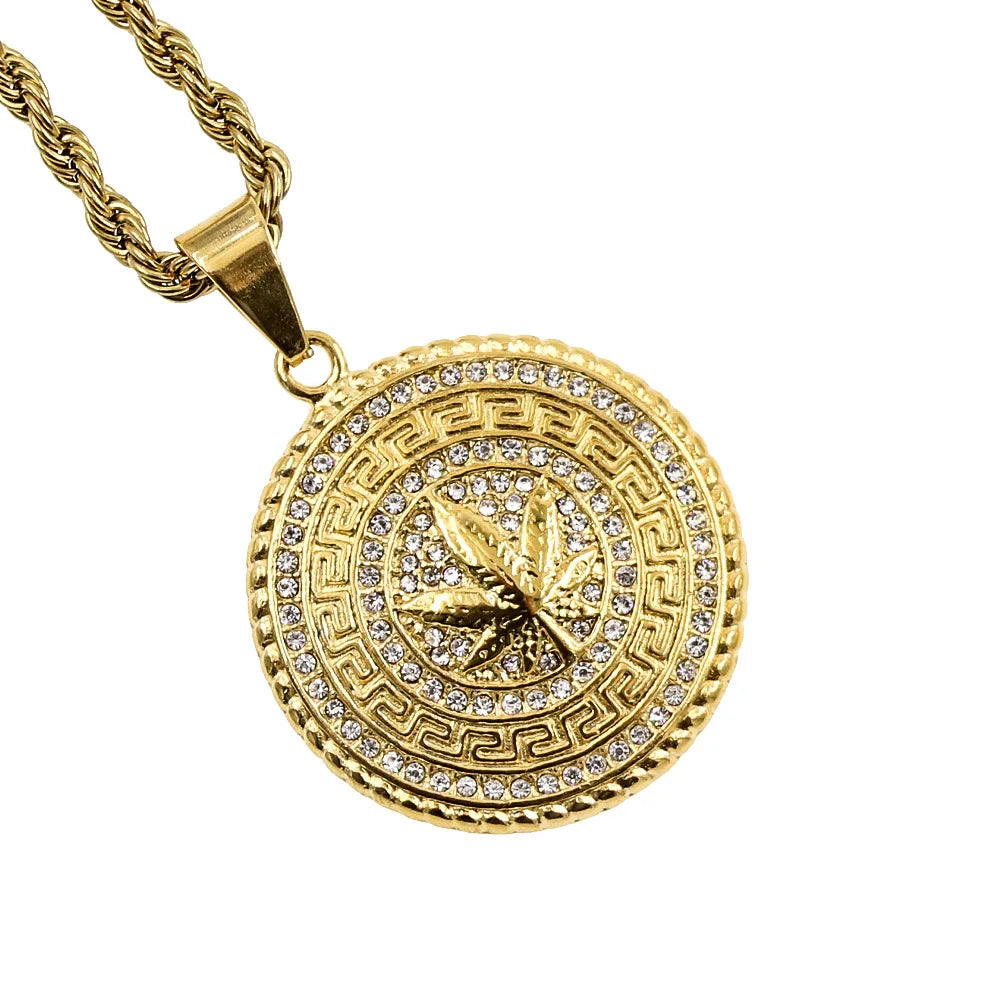 Fatingna Jewelry Direct Sale Men's Hip Hop Style Stainless Steel Pendant with Gold Plating CHRISTIAN Praying Hands Design