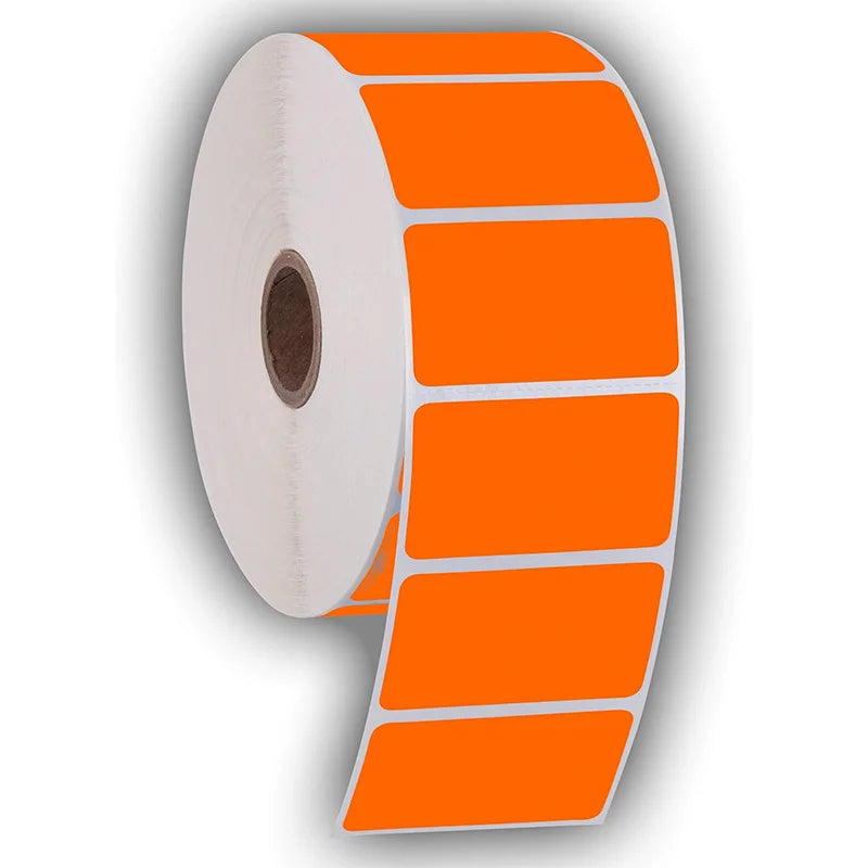 Fluorescence Orange Green Thermal Transfer Labels 4 x 6 Inches 3 Inch Core 1000 Labels/Roll-Perforated Ribbon Required