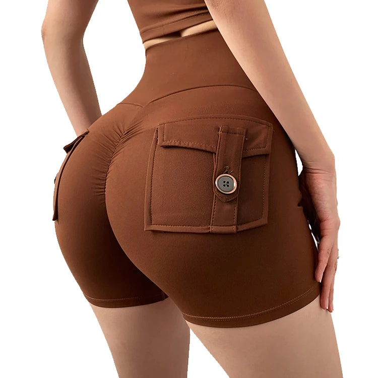 Women's High Waist Yoga Shorts Compression Soft Lightweight Scrunch Back Quick Dry Breathable Seamless Spandex Solid Active