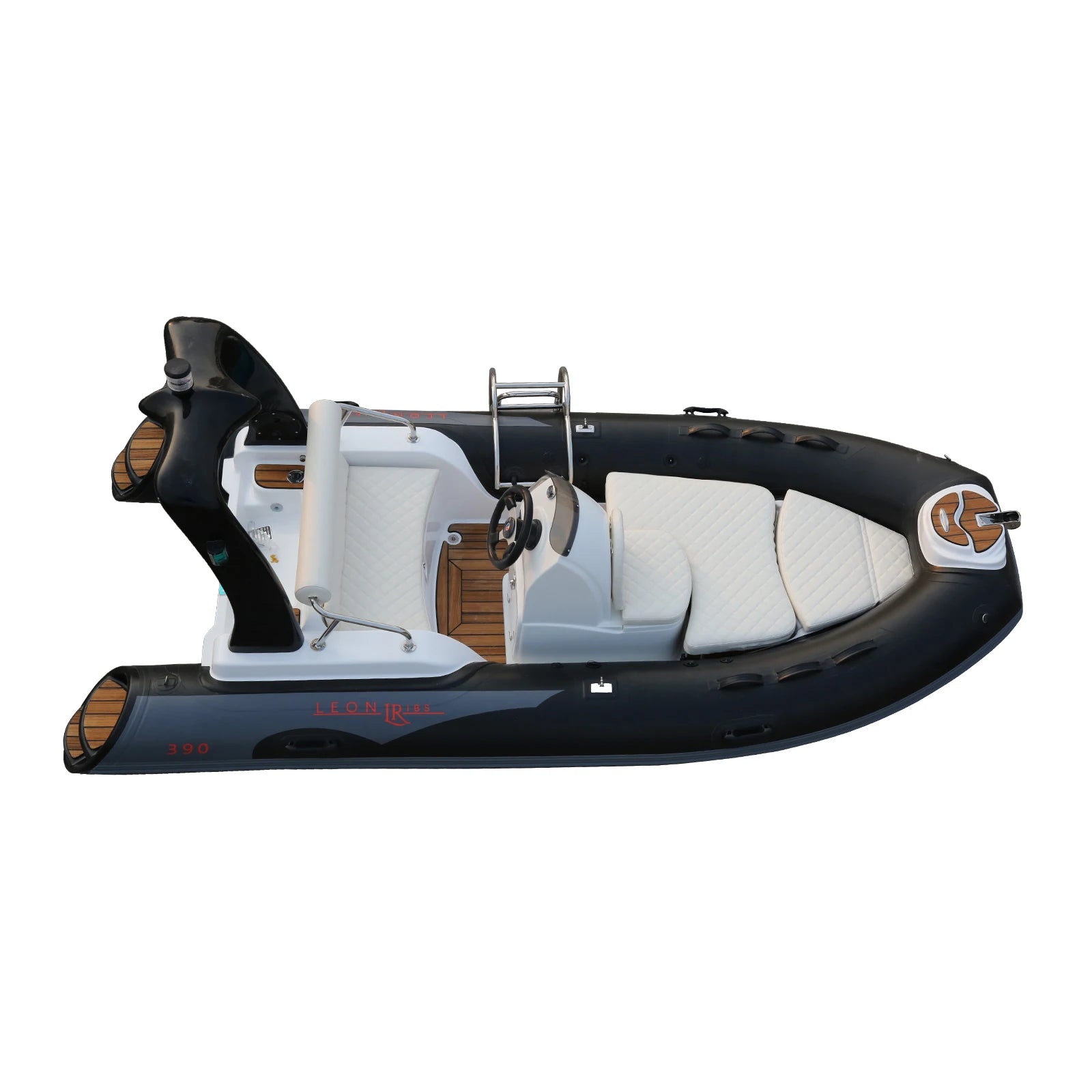 Haohai RIB390CL Small 3.9m CE Approved PVC Ribbed Inflatable Fishing Rowing Boat 5 Persons Capacity Outboard Engine for Outdoor