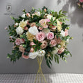 Wedding Flower Arrangement Handmade Floral Silk Wedding Table Artificial Red White Rose Centerpiece Flower Ball