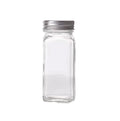 Hot Selling Custom Sticker 120ml Glass Storage Bottles & Jars Spice Jars/bottles 4oz Empty Square Spice Containers Jar