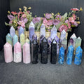 Pink Opal Tower Natural Healing Crystal Amazonite Candy Fluorite Point for Healing