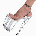 Transparent Exotic Dancer Party Platform Sandals Thick Bottom Thin Heel 20cm High Heels Model Catwalk Fashion Pole Dance Women's