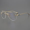 CHARMLIBRARY Vintage Gold Eyeglasses Pilot Women Fashion Luxury Men Glasses Frame Fashion Optical Presbyopia Titanium Reading