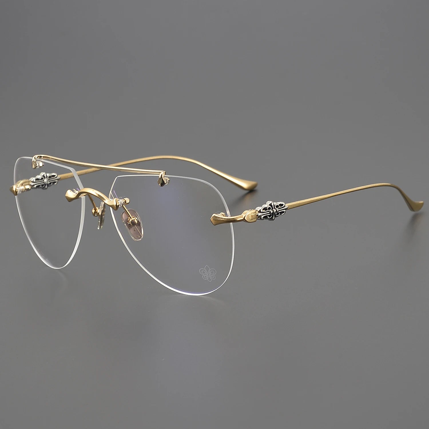CHARMLIBRARY Vintage Gold Eyeglasses Pilot Women Fashion Luxury Men Glasses Frame Fashion Optical Presbyopia Titanium Reading