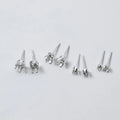 3mm 4mm 5mm 6mm S925 Sterling Silver 6-Prong Earring Settings  Empty Earring Head for DIY Jewelry Making Loose Prong Settings