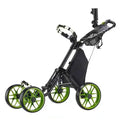 New Aluminum Alloy 4 Wheel Golf Push Cart Trolley with Foot Brake Umbrella Holder Drink Holder Net Cooler Bag Customizable Color