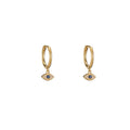 REETI 925 Sterling Silver Shiny Inlaid Micro Cubic Zircon Eyes Hoop Earrings Ear Jewelry for Women