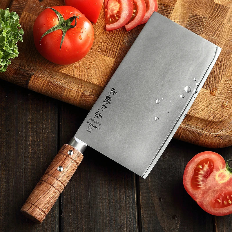 XINZUO 8 Inch Chinese Stainless Steel Restaurants Kitchen Cleaver Knife Padauk Wood Handle