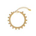 Chris April Fashion Jewelry PVD Gold Plated 316L Stainless Steel Ball Chain Bracelet for Women