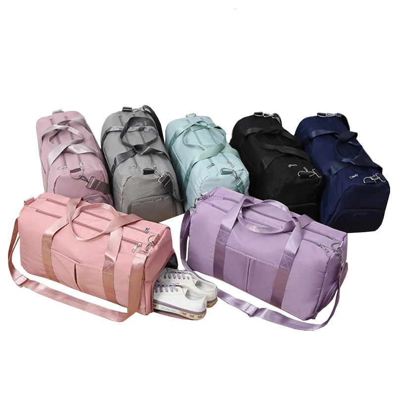 Portable Travelling Duffel Handbag Sports Tote Luggage Bag Shoulder Weekender Nylon Travel Duffle Bag Waterproof Gym Bag