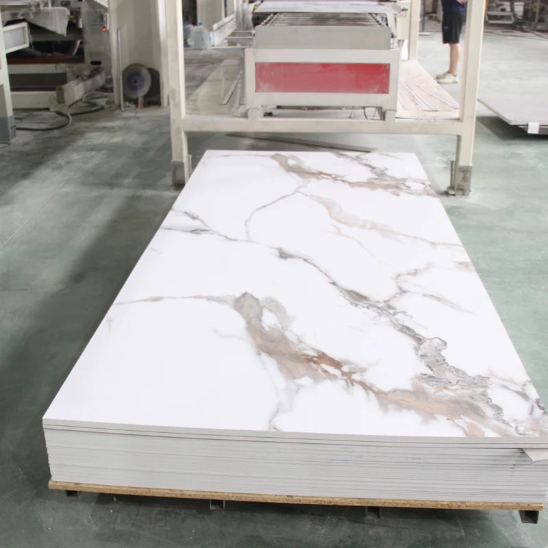 Waterproof Bathroom Paneling Sheets Wood Veneer Wall Panel Bamboo Charcoal Wood Veneer Marble Wall Panel