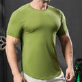 2025 New Sporty T Shirt Slim Fit  Nylon Spandex Soft Spoon Shape Men's Gym T Shirt