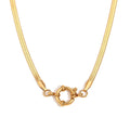 European American Fashion Simple 18K Gold O-Shaped NK Chain Niche Blade Chain Pendant Stainless Steel Necklace Spring Buckle