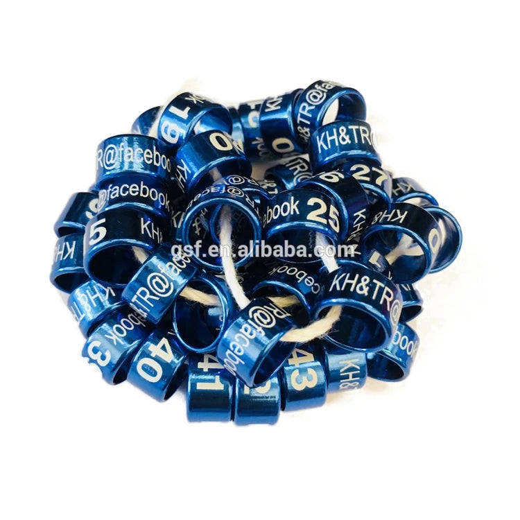 Anillos De Palomas 2023 Manufacturer Ring Pigeon Aluminium Bird Ring 11mm Customised 9mm Pigeon Ring With Name and Phone Number