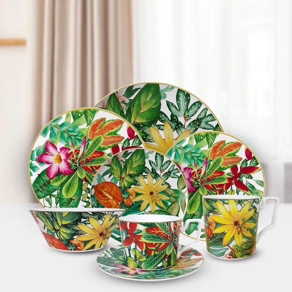 Nordic Home Hotel Wedding Restaurant Beef Steak Cake Dessert Fruit Bone China Decorated Dinner Sets Porcelain Ceramic Dinnerware