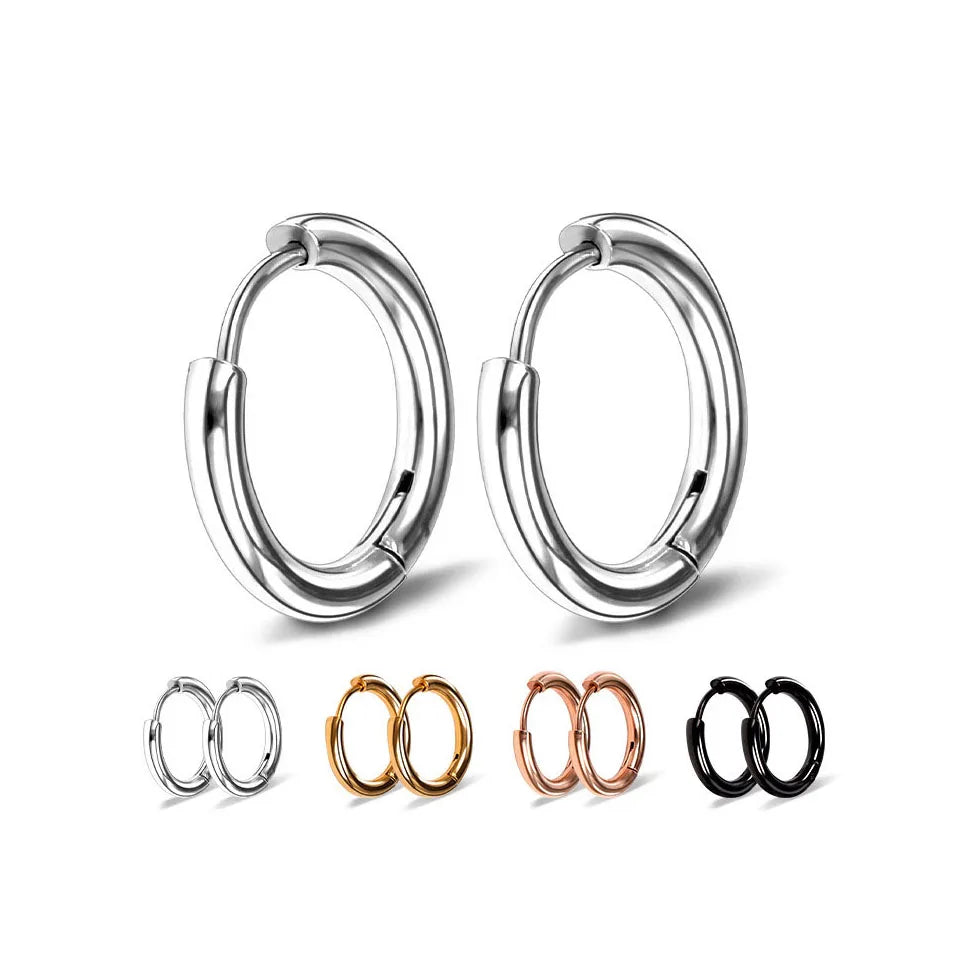 2023 Hiphop High Quality Titanium Steel Earrings Fancy Jewelry Cheap Unisex Mini Hoop Stainless Steel HOOP EARRING for Men