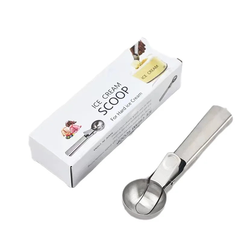 Food Grade Metal Ice Cream Scooper Heavy Duty Stainless Steel Ice Cream Scoop Spoon With Trigger