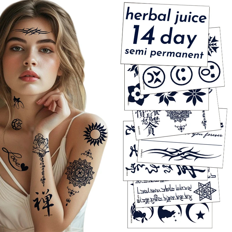 Custom Women's Waterproof Temporary Tattoo Sticker 15 Days Semi-Permanent Floral Butterfly Design Paper Material Face Body