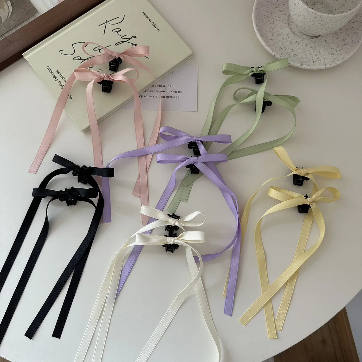 CHENGHE Custom Mini Bow Hair Claw Clips for Women Girls Baby Wholesale Cute Satin Ribbons Hair Accessories