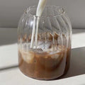 Hot Sale Striped Glass Mug 500ml Eco-Friendly Reusable Large Capacity for Bubble Tea & Coffee