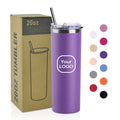 Manufacturer Holiday Gift 20oz UV Stainless Steel Double Wall Coffee Mug 20 oz Laser Printing Powder Coated Skinny Tumbler