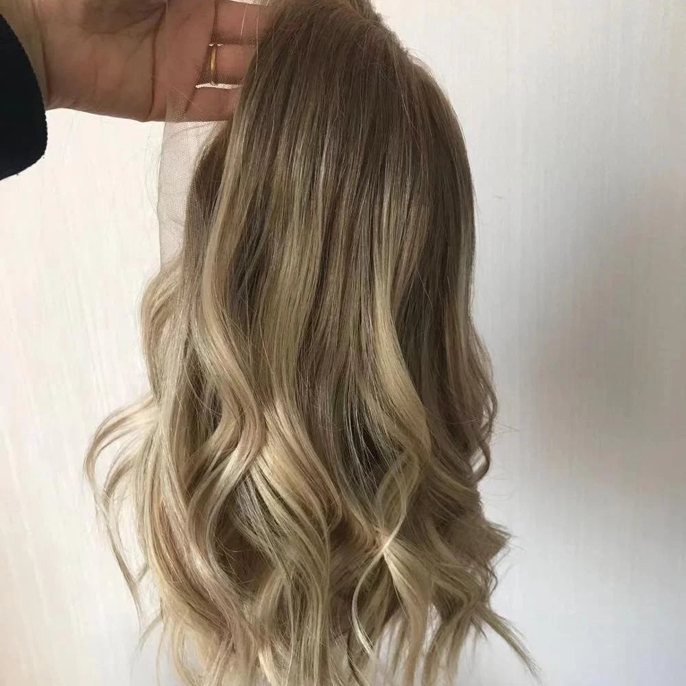 Jewish Brazilian Hair Wig Blonde Wig with Highlights