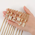 18K Gold Plated Copper Hip Hop Letter Necklace Rock Sugar Zircon Hip Hop Necklace Initial Alphabet Women Men Couple Necklaces