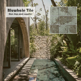 Bluwhale Tile Spa Anti Slip Ceramic Mosaic Green Marble Look 4x4 Porcelain Sukabumi Bali Pool Tiles for Swimming Pool Foshan
