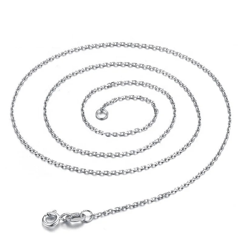 Wholesale 16-20 Inch Italian 18K Gold Cross Link Chain Necklace 925 Sterling Silver Chain
